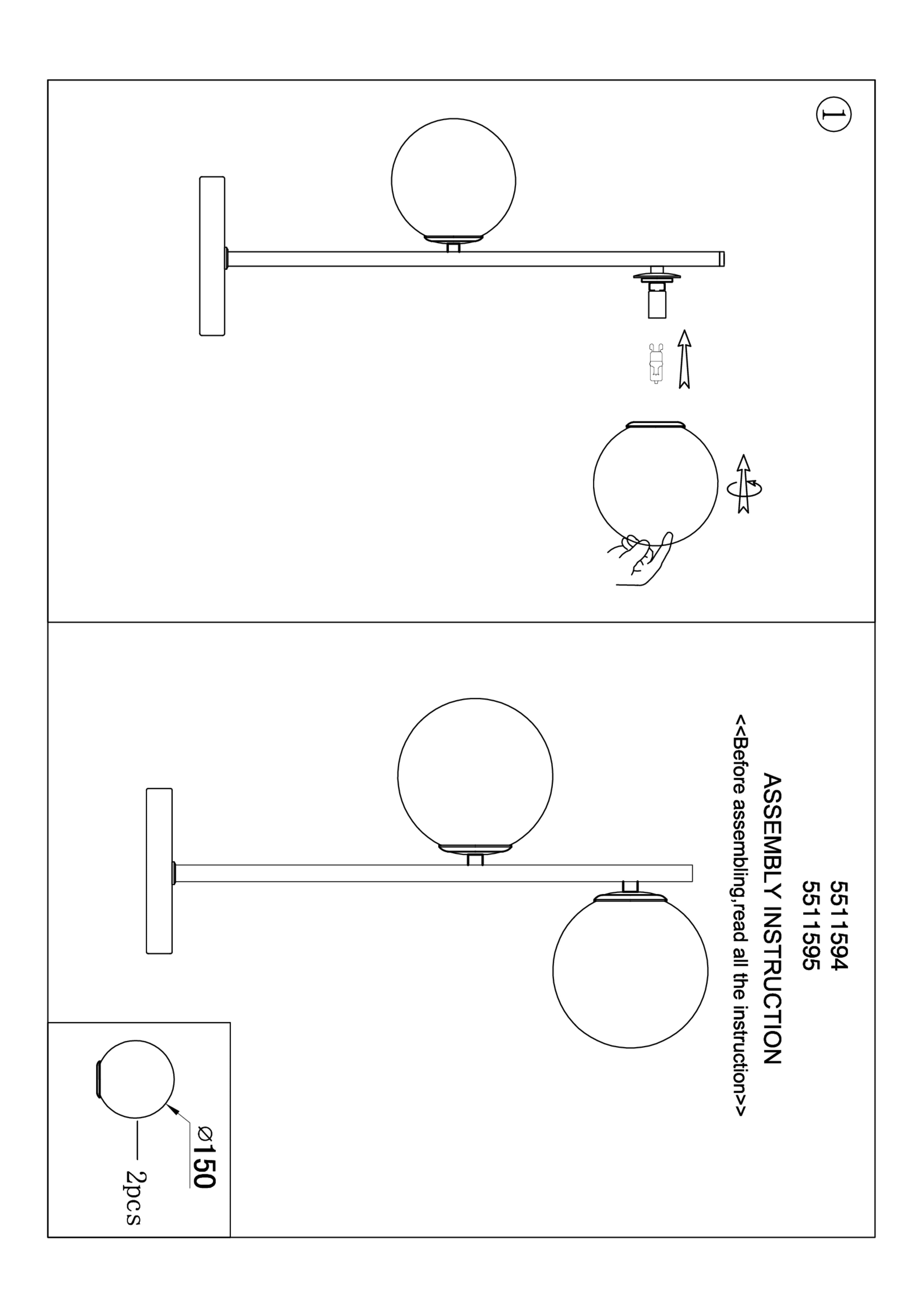 Boyer Cosmopolitan Silver Glass & Gold Orb Table Lamp